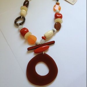 Artist Handmade Retro Mod Bead Necklace 30"